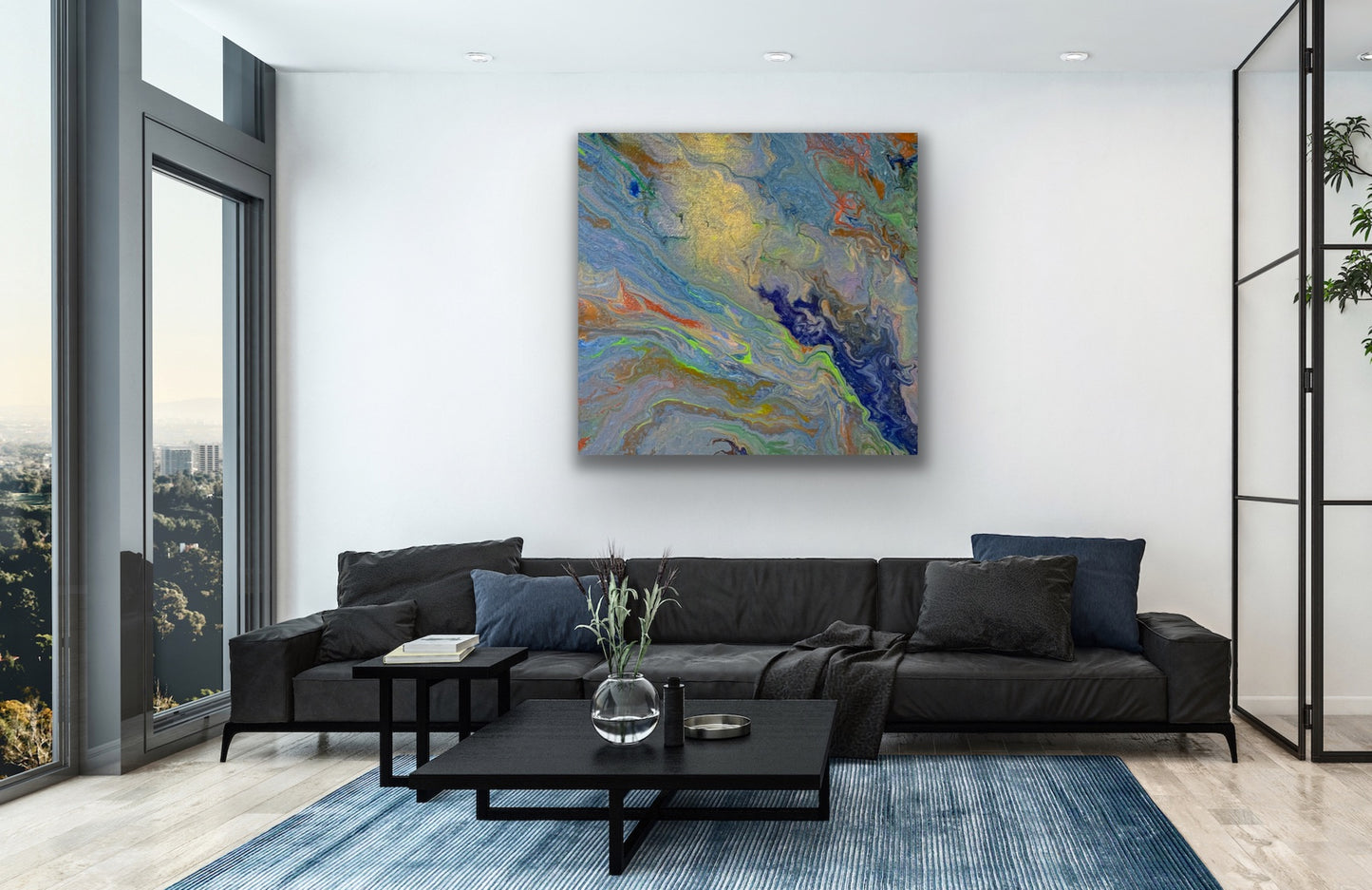 Flowing River - 12" x 12" Stretched Canvas