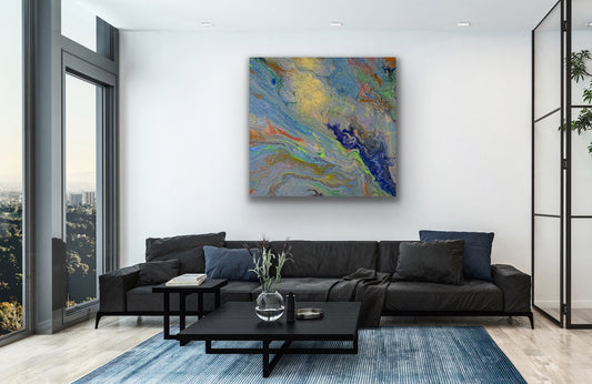 Flowing River - 12" x 12" Stretched Canvas