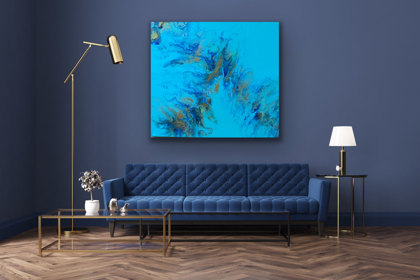 Blue Flash - 16" x 20" Stretched Canvas