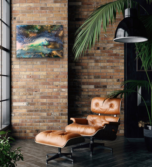 Blue Fish - 11" x 14" Stretched Canvas