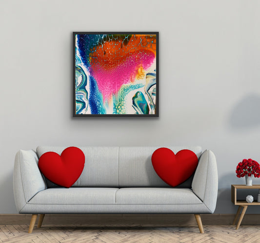 Here is my heart - 8" x 8" Stretched Canvas