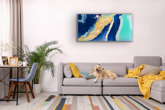 Beachy Flow - 10" x 20" Stretched Canvas