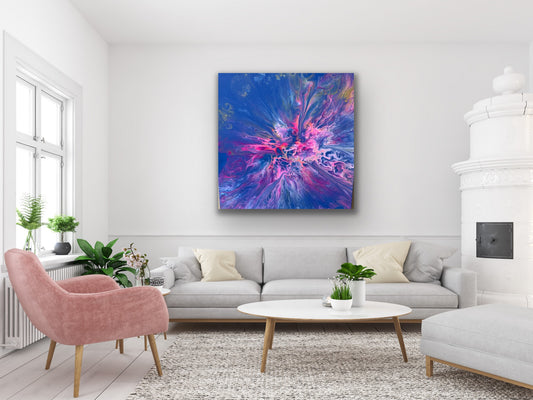 A Pop of Pink - 14 inch x 14 inch Gallery Wrapped Canvas